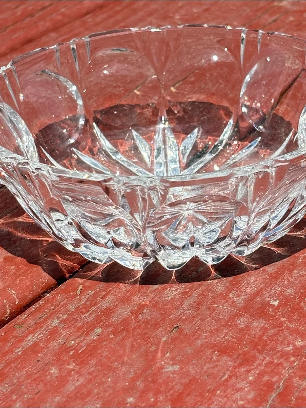 Vintage Clear Glass Starburst Nappy Bowl